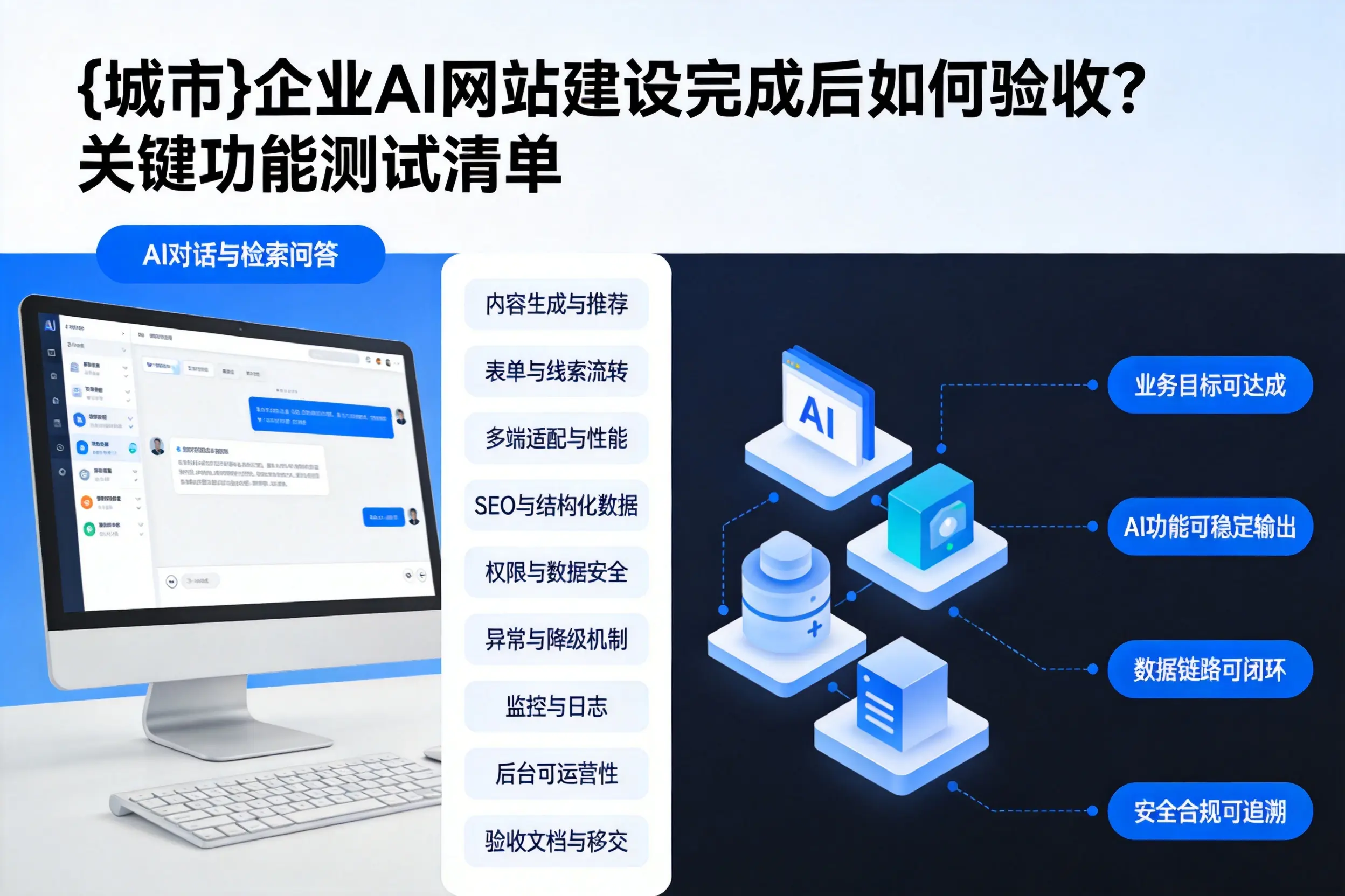 山南企业AI网站建设完成后如何验收？关键功能测试清单