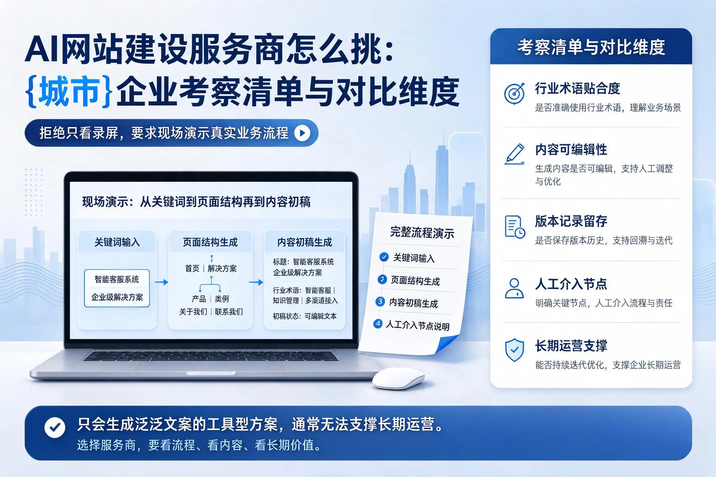 AI网站建设服务商怎么挑:山南企业考察清单与对比维度